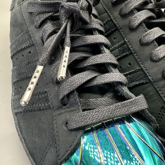 Adidas Superstar 80s Metal Toe Iridescent Shoes Womens 7.5 US Black Suede S76710 - Picture 10 of 10